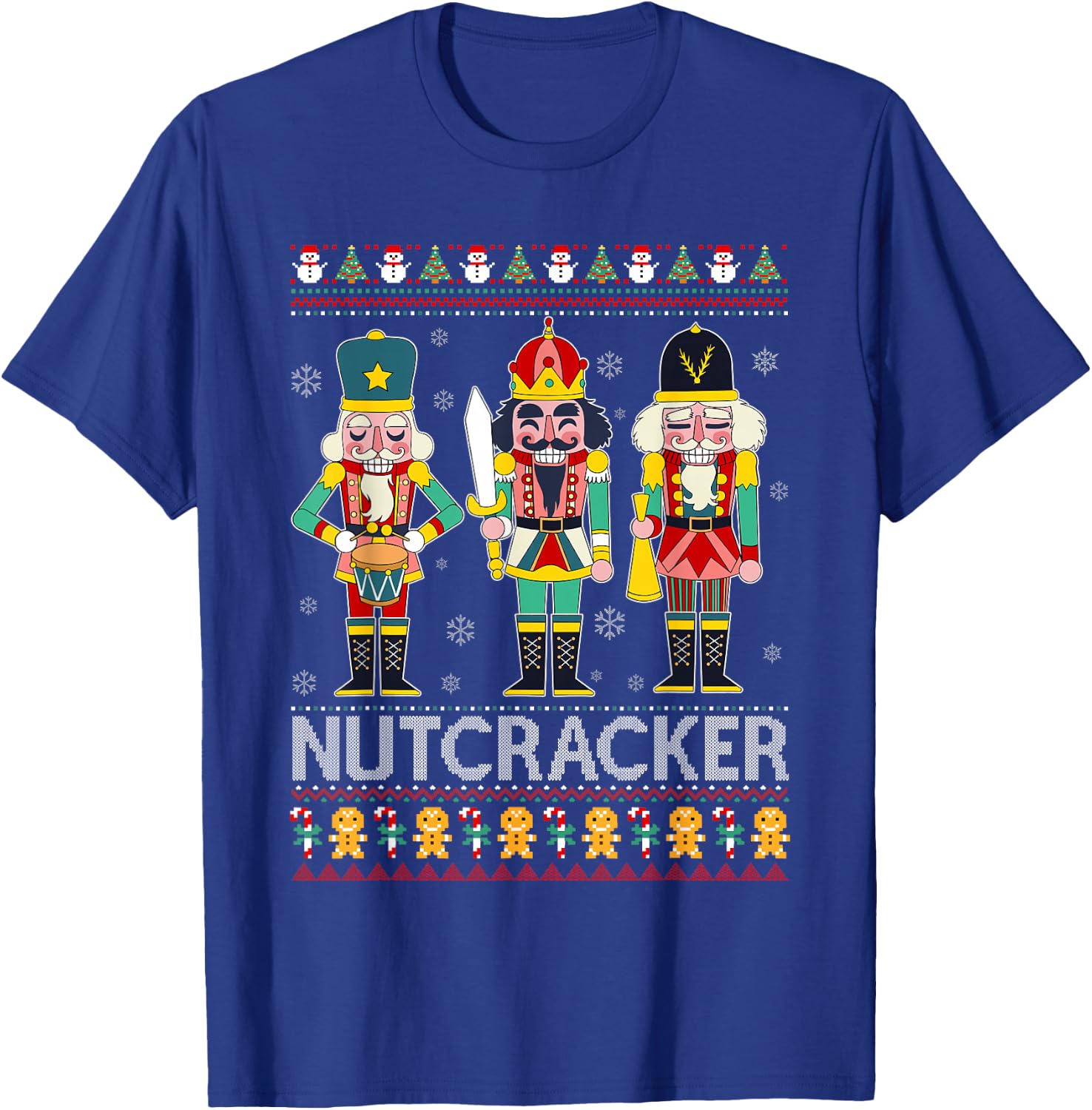 Nutcracker Squad Shirt Funny Ugly Christmas Sweater Xmas T-Shirt - T-Shirt | Royal