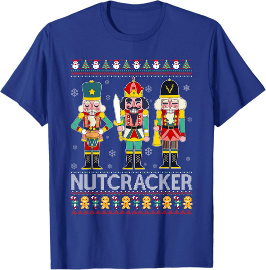 Nutcracker Squad Shirt Funny Ugly Christmas Sweater Xmas T-Shirt - T-Shirt | Royal