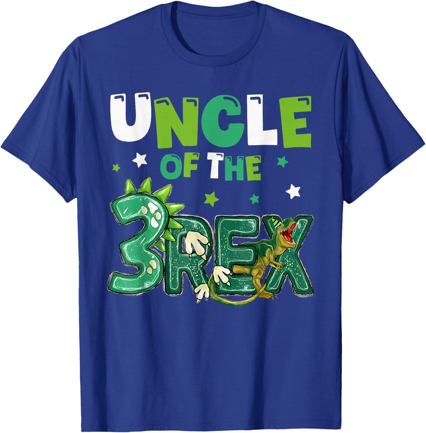 Uncle of the Three Rex Birthday Dinosaur Family Matching T-Shirt - T-Shirt | Royal