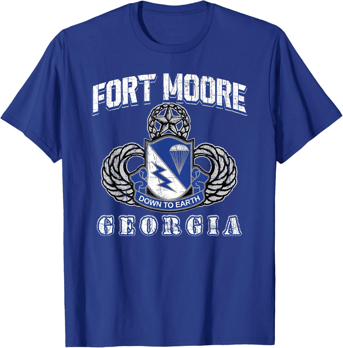 American Marauder:Fort Moore 507th Airborne T-Shirt - T-Shirt | Royal