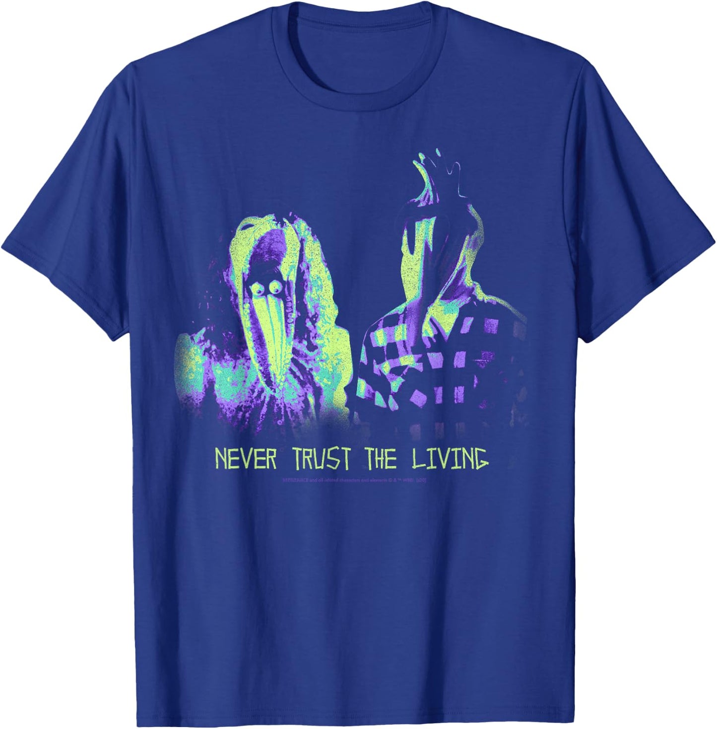 Beetlejuice Never Trust The Living Small T-Shirt - T-Shirt | Royal