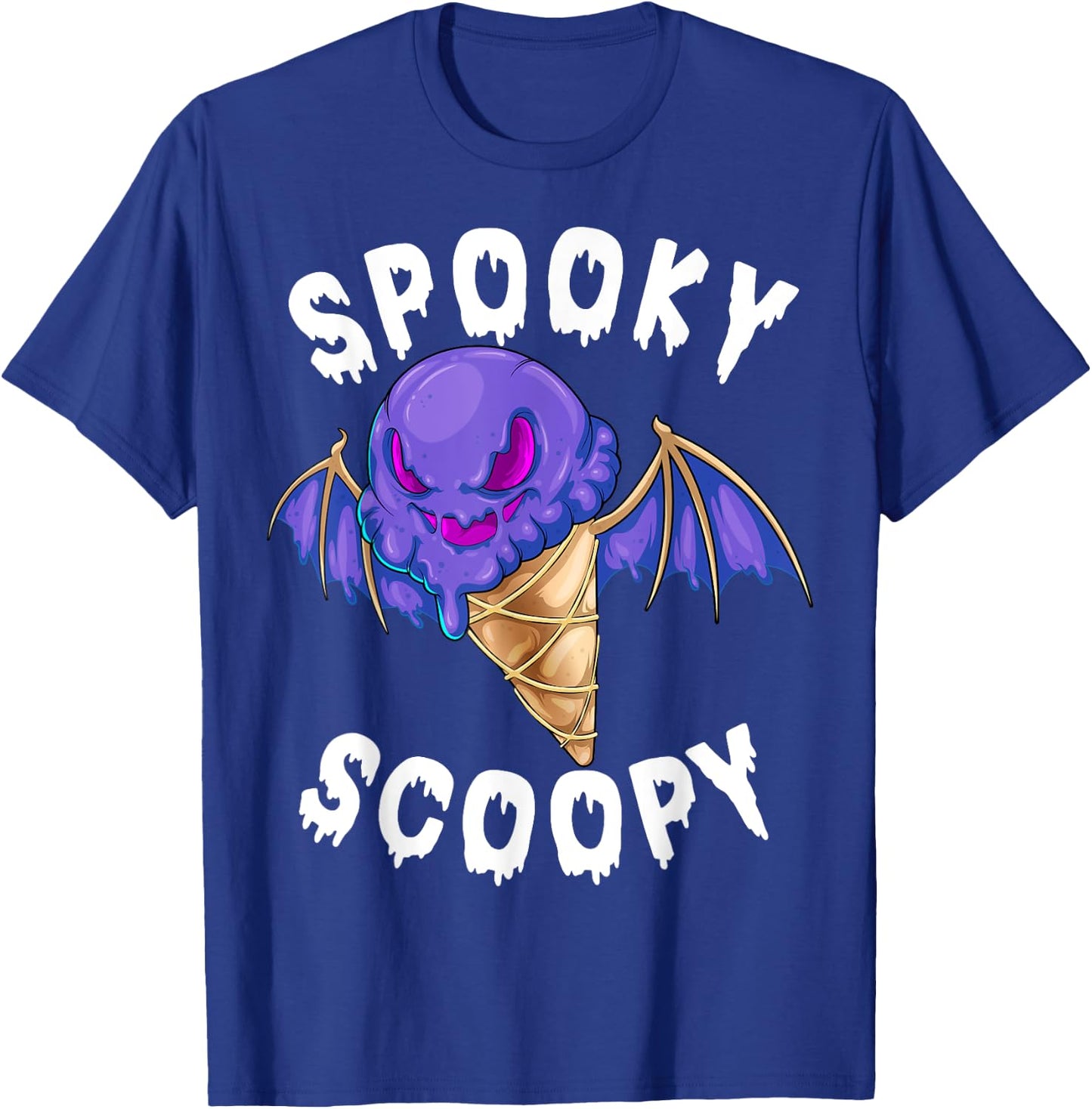 Spooky Scoopy Melting Jack o Lantern Ice Cream Halloween Men Women Kids T-Shirt - T-Shirt | Royal