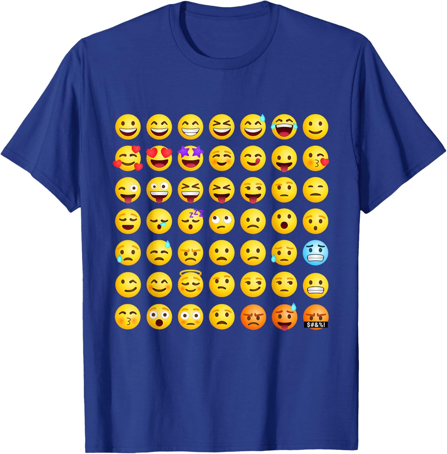 Cool Social Media Sarcastic Smile Faces Graphic Designs T-Shirt - T-Shirt | Royal