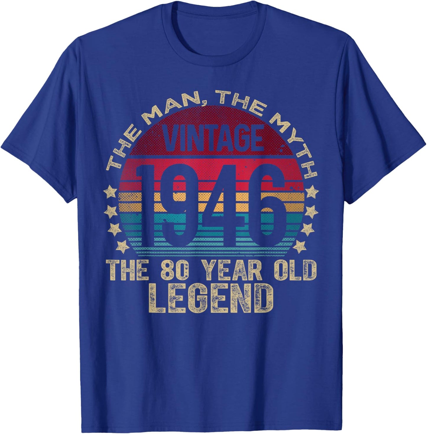 80 Year Old Gifts Vintage 1946 Limited Edition 80th Birthday T-Shirt - T-Shirt | Royal