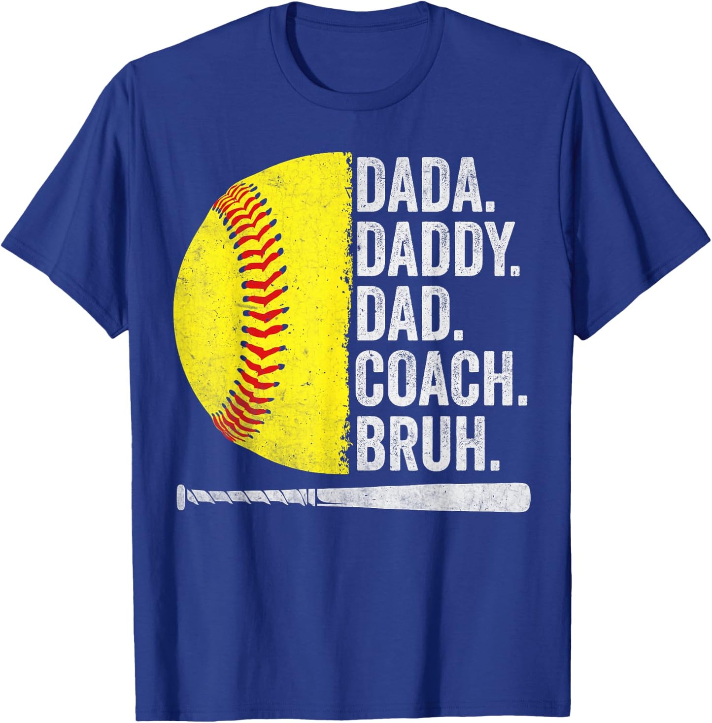 Softball Coach Dad Fathers Day Funny Softball Dads Humor T-Shirt - T-Shirt | Royal