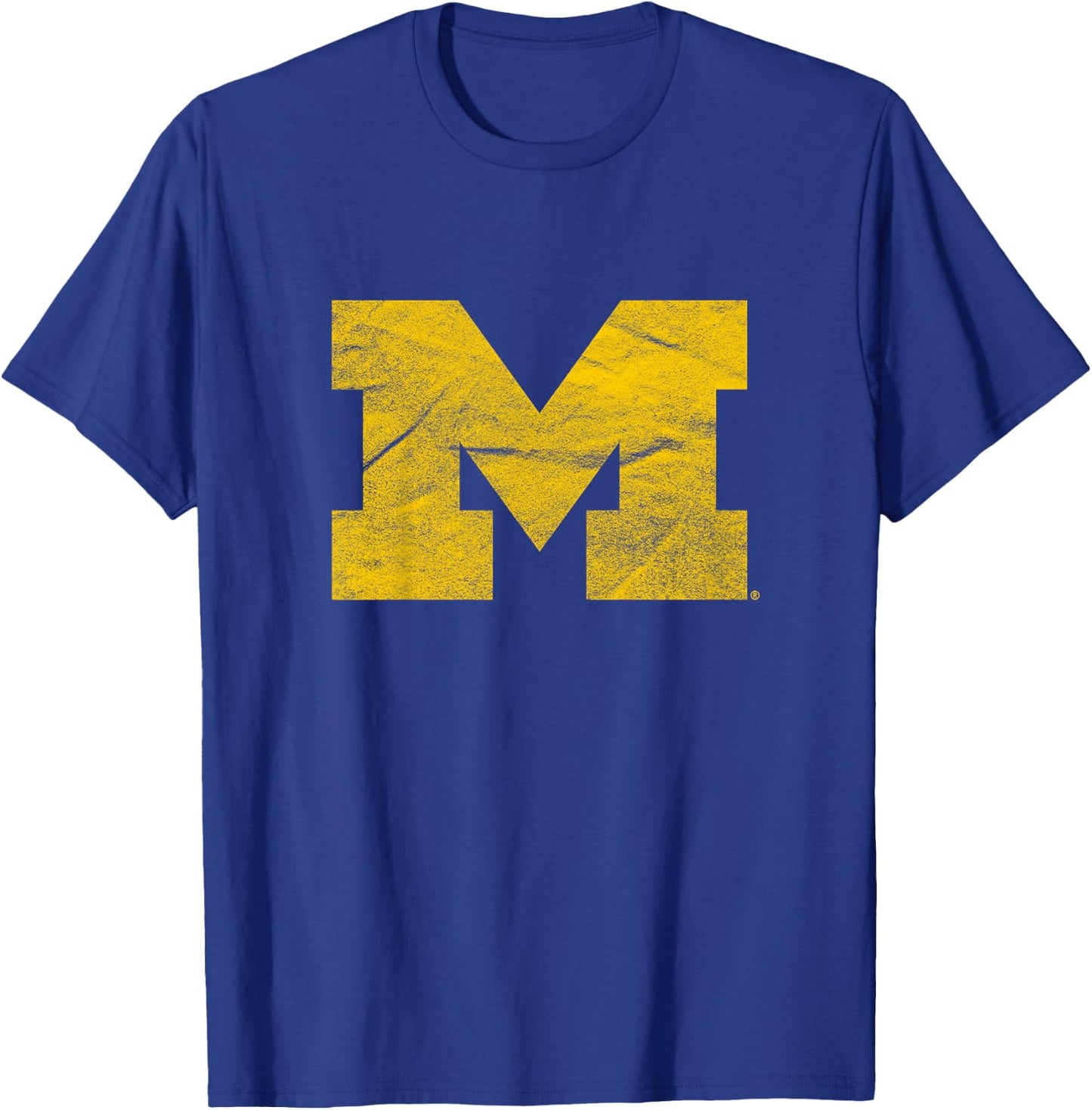 Kids University of Michigan Wolverines U of M Distressed Primary T-Shirt - T-Shirt | Royal