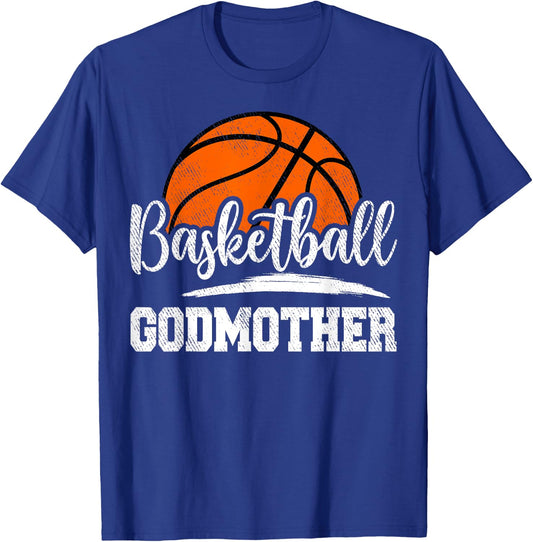 Basketball Godmother Basketball Player Game Day Mother's Day T-Shirt - T-Shirt | Royal