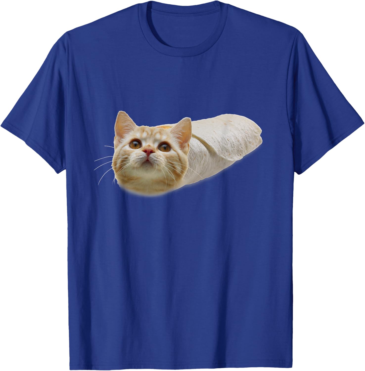 Purrito Kitty Cat in a Burrito Graphic Funny T-Shirt - T-Shirt | Royal