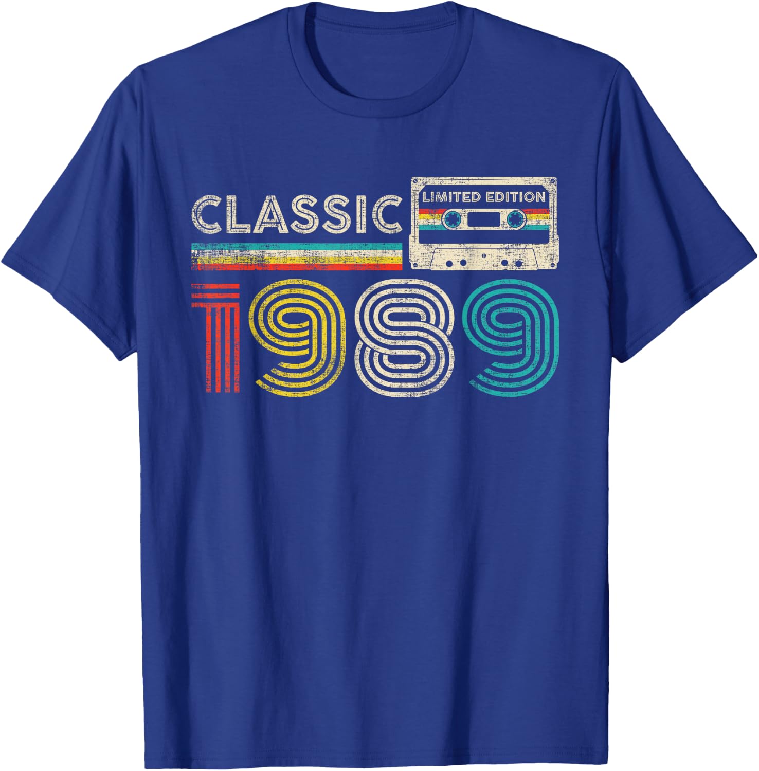 Classic 1989 Vintage 1989 Cassette Tape Men Women Birthday T-Shirt - T-Shirt | Royal