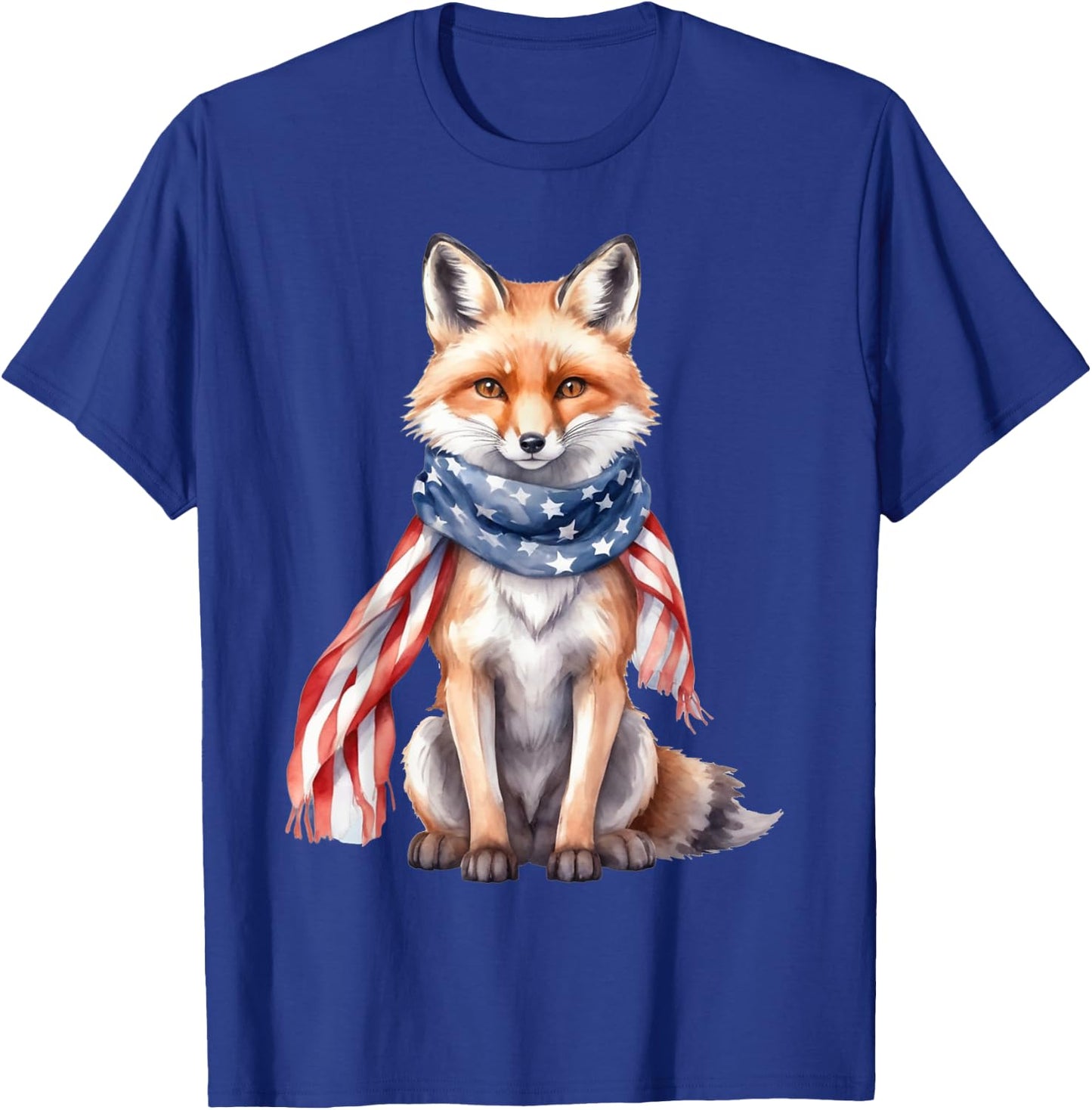 Fox 4th of July American Flag Fox Animal Patriotic Kids Men T-Shirt - T-Shirt | Royal