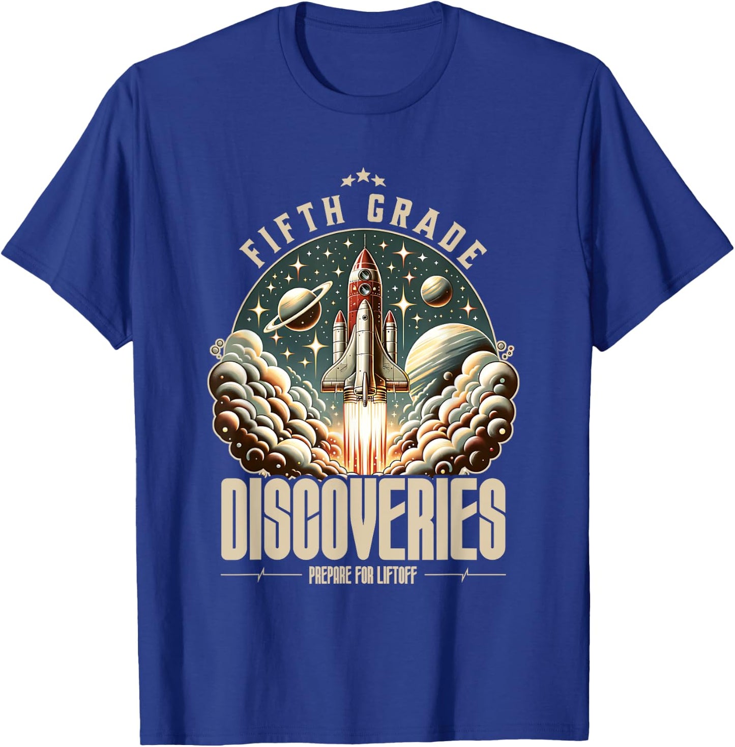 Fifth Grade Back To School Space Rocket Astronaut T-Shirt - T-Shirt | Royal