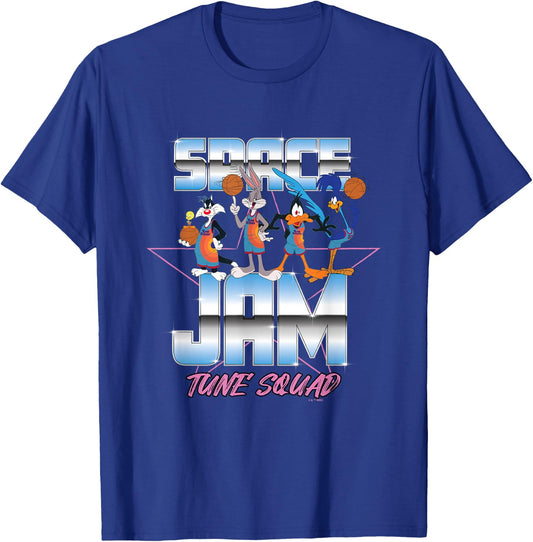 Space Jam 2 Iconic Tune Squad Star Chrome Team Chest Poster T-Shirt - T-Shirt | Royal
