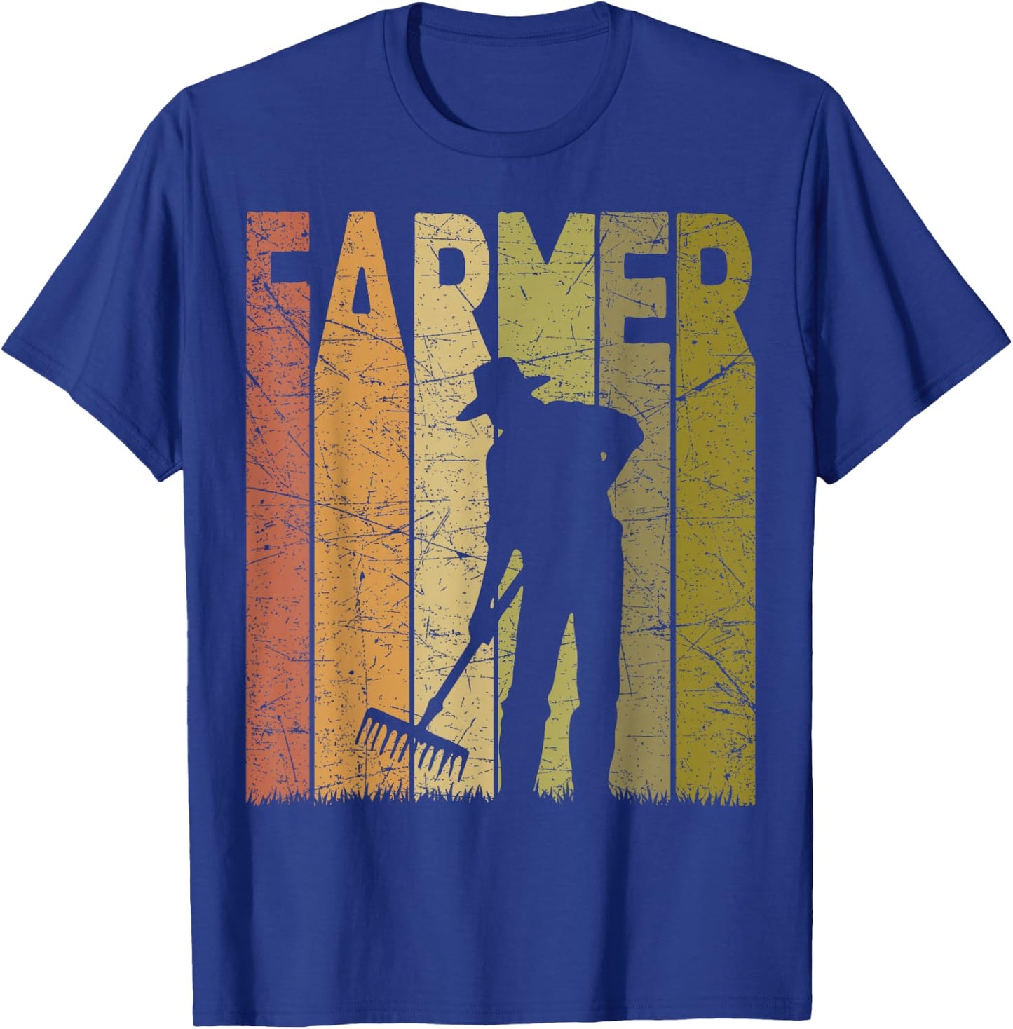 Farmer Vintage Gardener Farming Retro Gardening Agriculture T-Shirt - T-Shirt | Royal