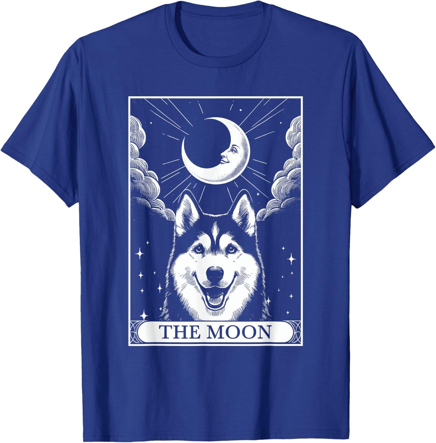 Tarot Card Vintage Crescent Moon Siberian Husky Dog Mom T-Shirt - T-Shirt | Royal