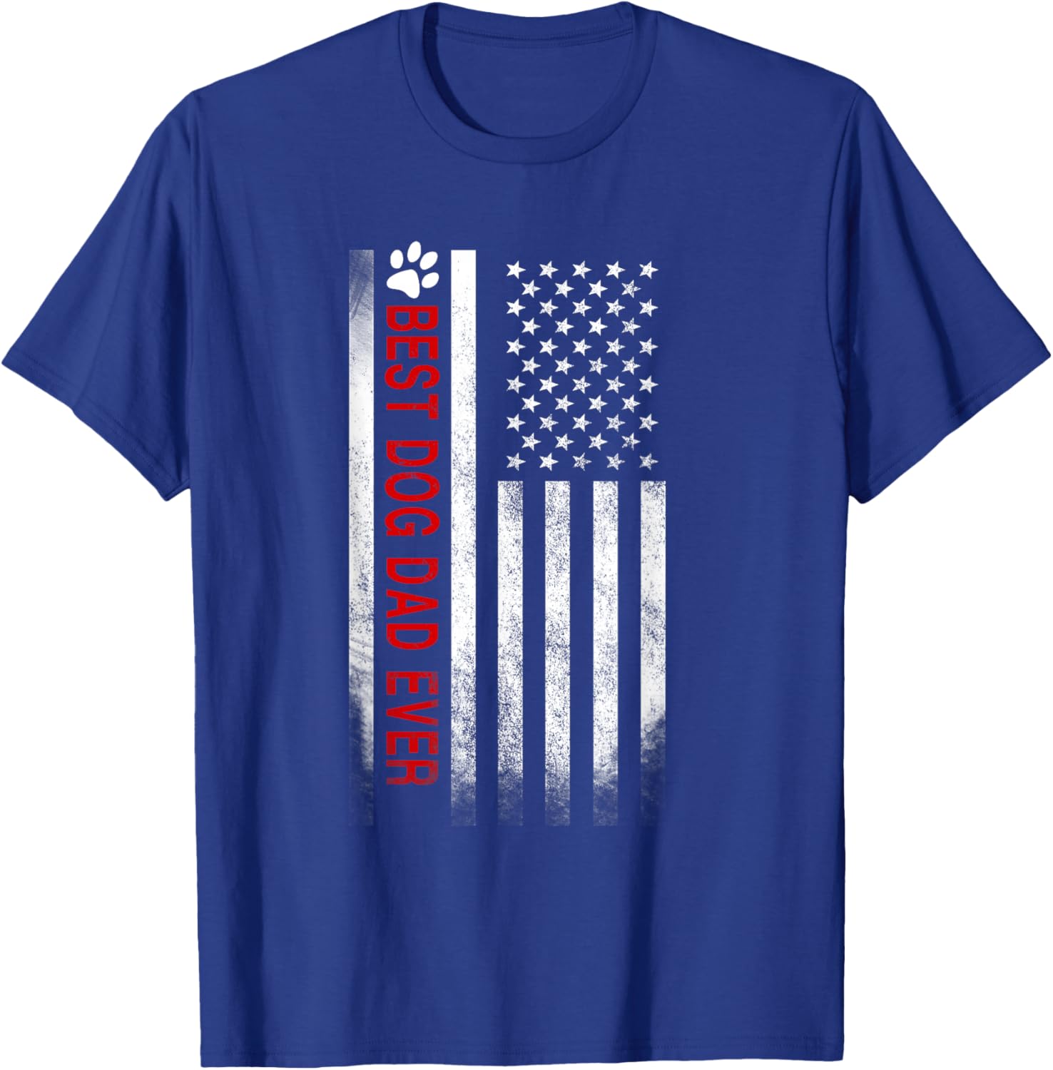 Best Dog Dad Ever American Flag Gift Best Father T-Shirt - T-Shirt | Royal