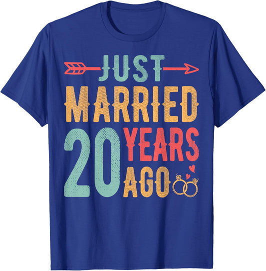 Just Married 20 Years Ago - 20th Wedding Anniversary Couple T-Shirt - T-Shirt | Royal