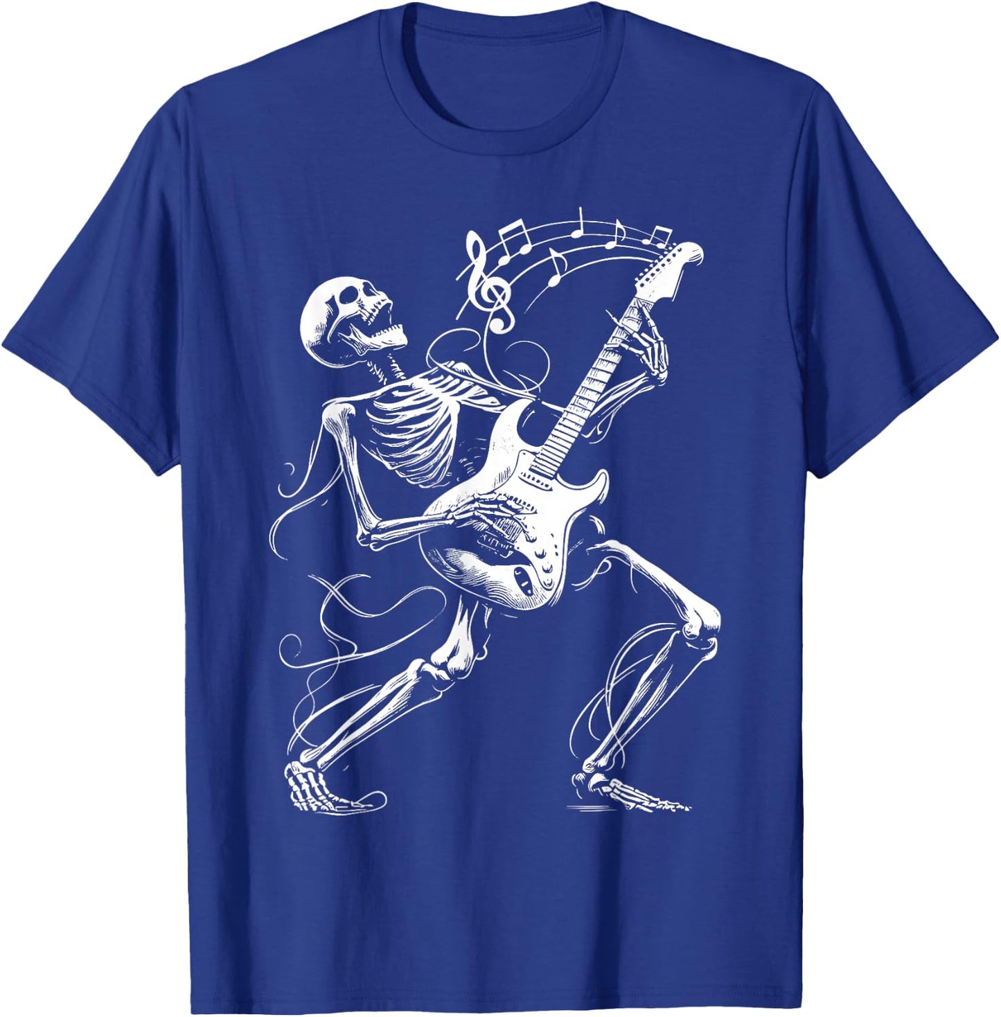 Skeleton Playing Guitar Music Gifts Women Rock Band T-Shirt - T-Shirt | Royal