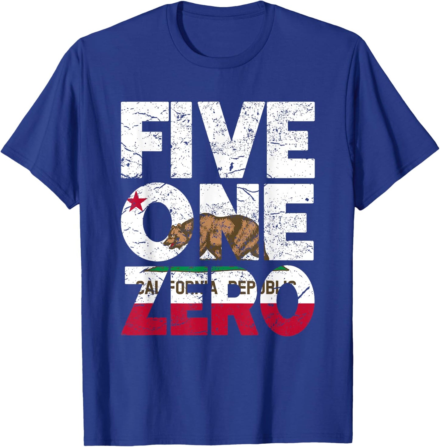 California Republic Flag - Area Code 510 T-Shirt - T-Shirt | Royal