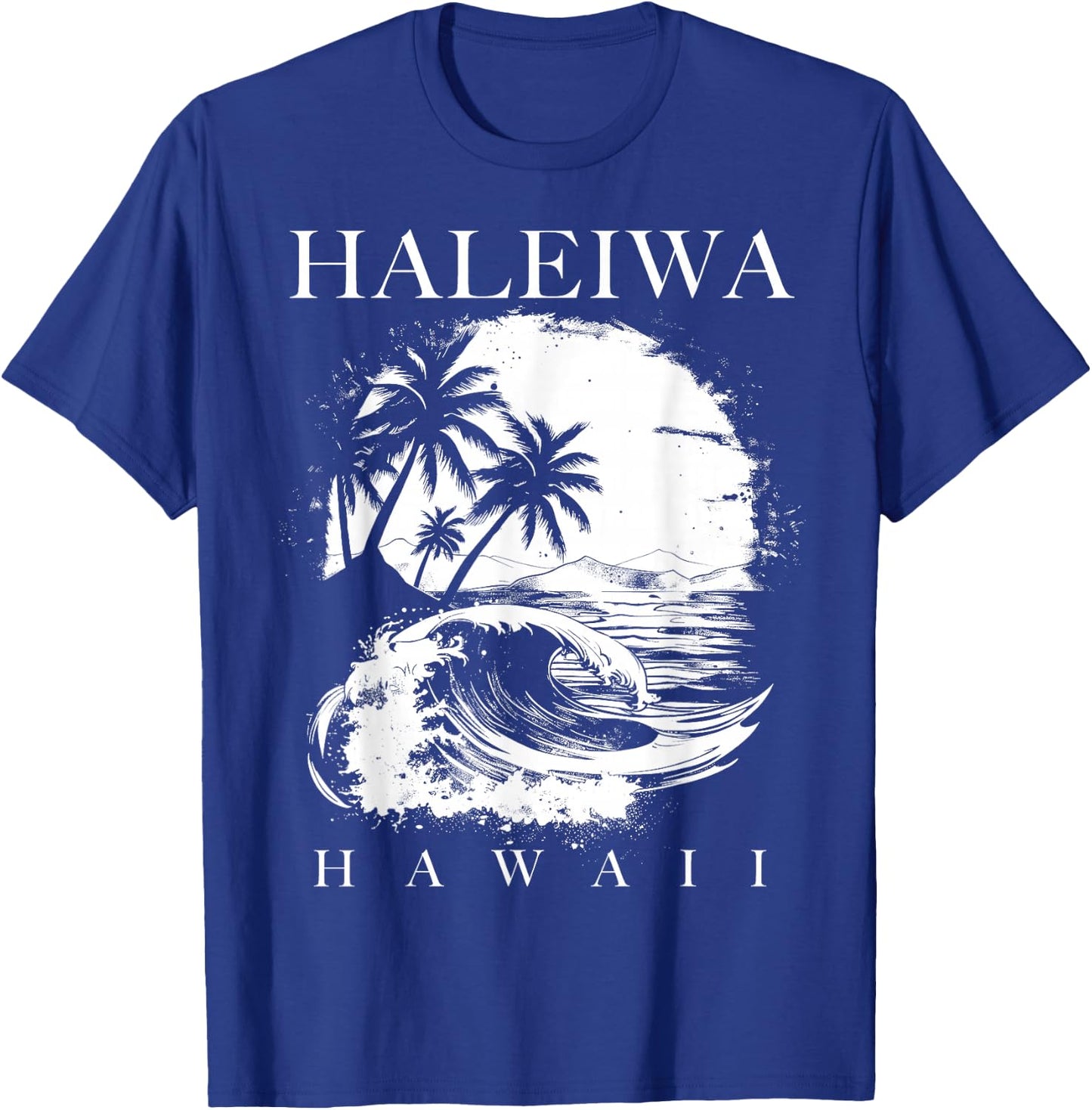 Haleiwa Hawaii Aloha Hawaiian Surfer Vintage Style T-Shirt - T-Shirt | Royal