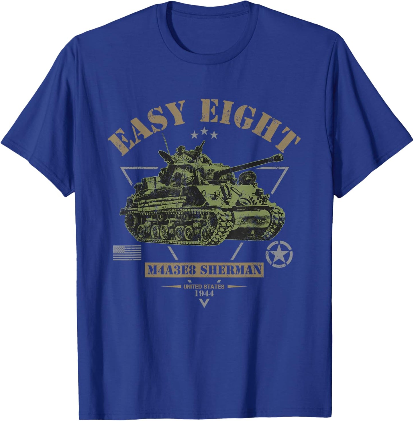 M4A3E8 'Easy-Eight' Sherman WW2 Tank T-Shirt - T-Shirt | Royal