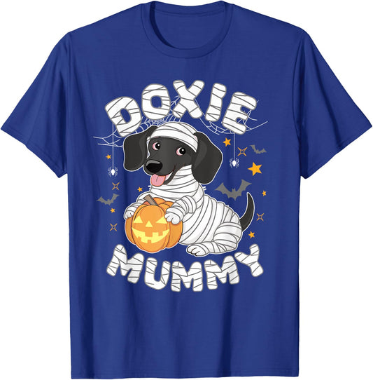 Halloween Costume Dachshund Dog Lover Doxie Mummy T-Shirt - T-Shirt | Royal