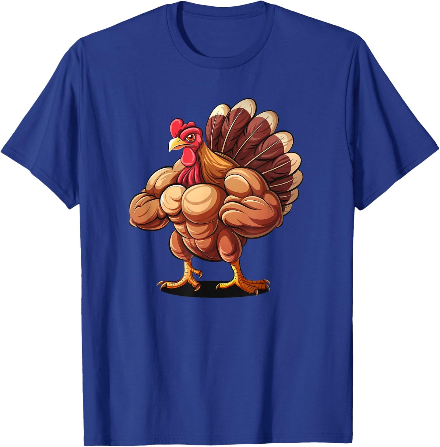 Thanksgiving Muscle Turkey Funny Leg Day Gym Body Builder T-Shirt - T-Shirt | Royal