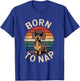 Retro Dachshund Sunset Born To Nap T-Shirt - T-Shirt | Royal