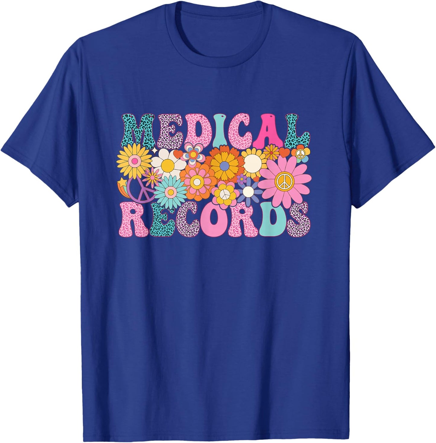 Medical Records Week Groovy Leopard Appreciation Day Women T-Shirt - T-Shirt | Royal