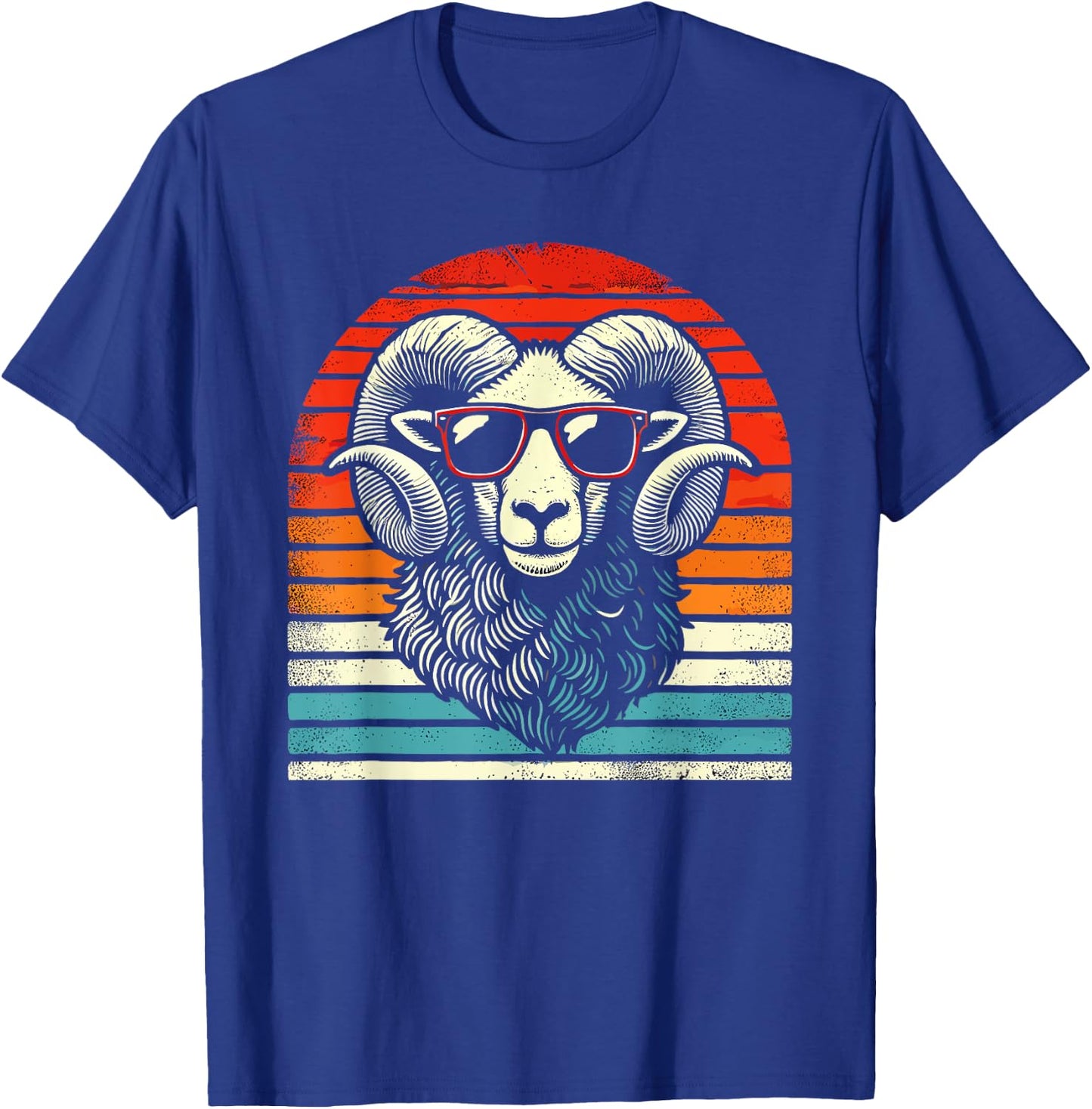 Retro Ram in Sunglasses Men Women Kids Novelty Funny Ram T-Shirt - T-Shirt | Royal