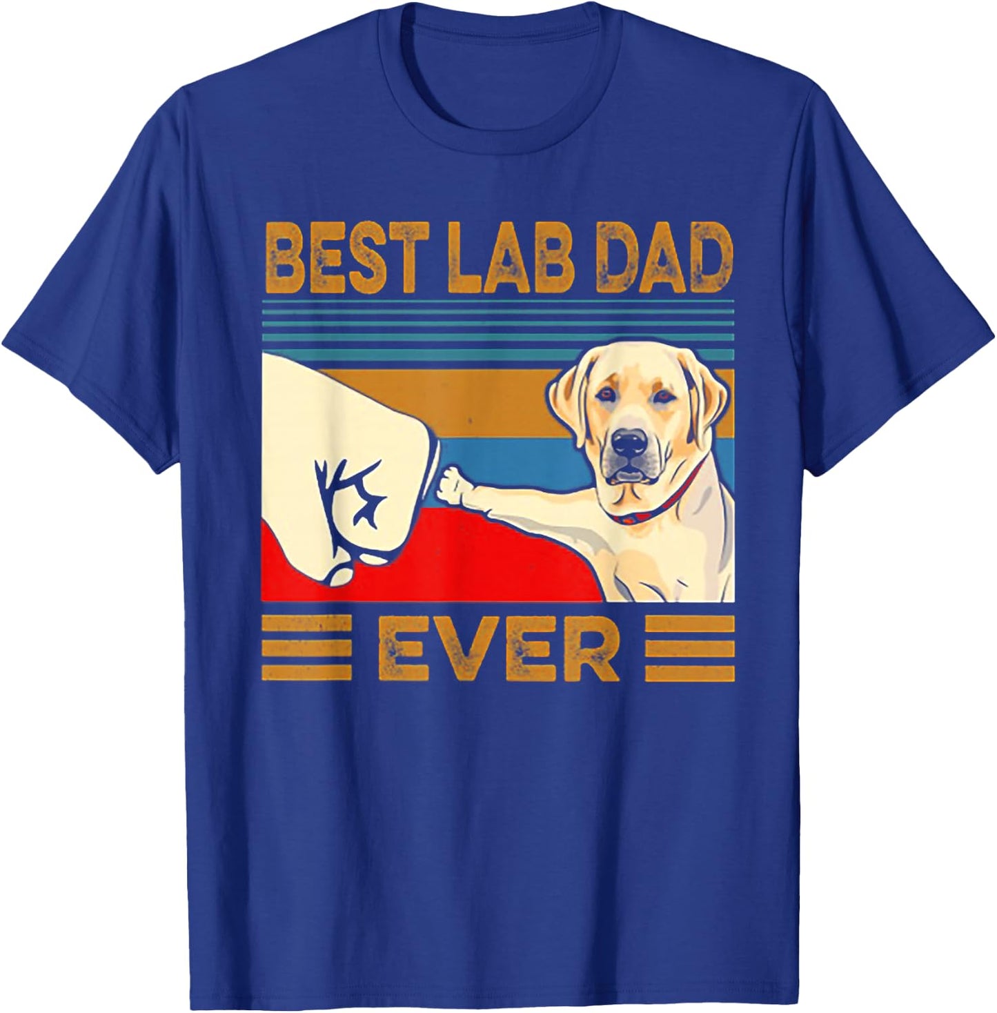 Best Lab Dad Ever Retro Vintage T-Shirt - T-Shirt | Royal