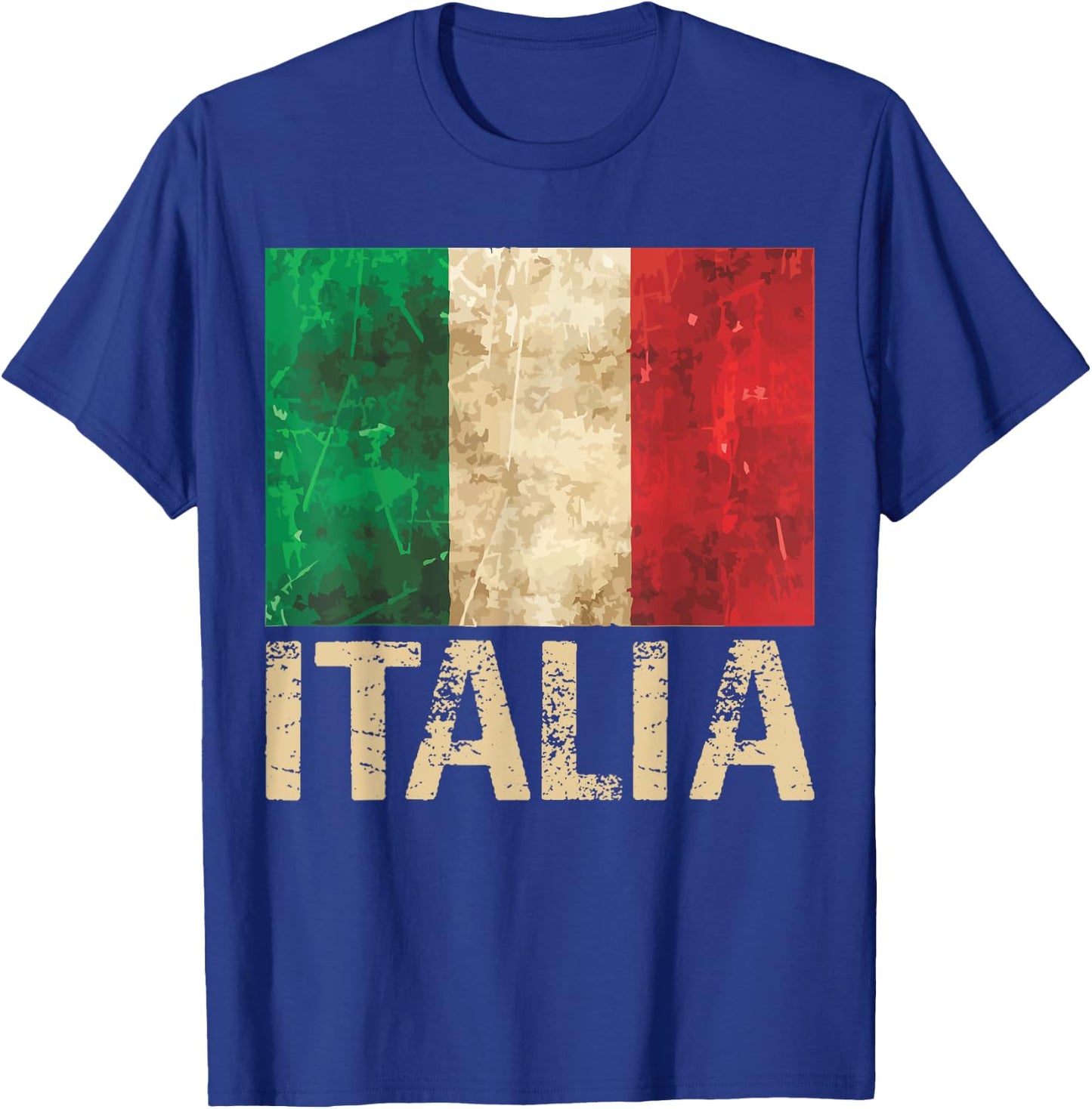 Vintage Italia Shirt Distressed Italy Flag Italian Pride T-Shirt - T-Shirt | Royal