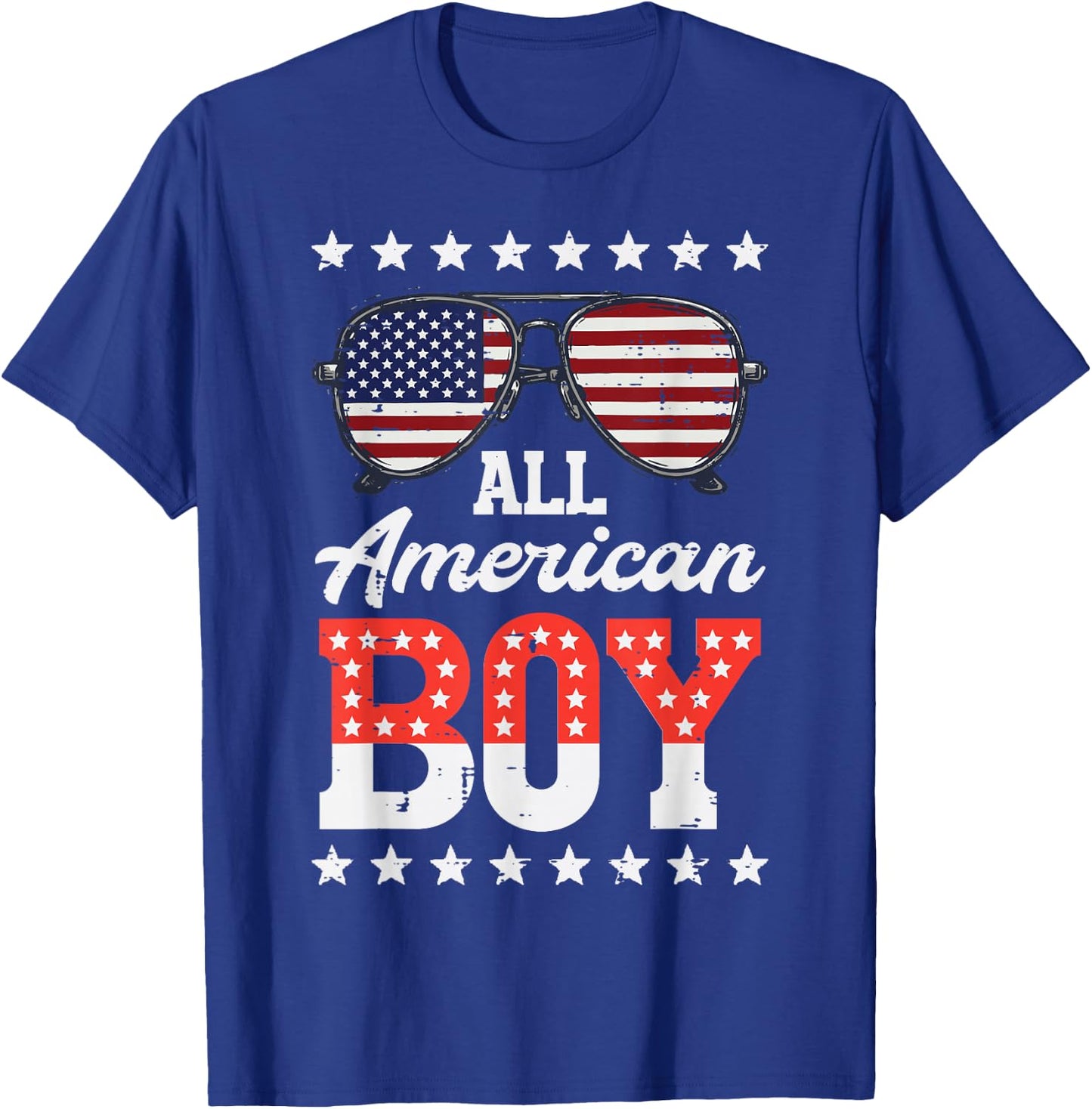 All American Boy USA Sunglasses 4th of July Boys Kids Men T-Shirt - T-Shirt | Royal