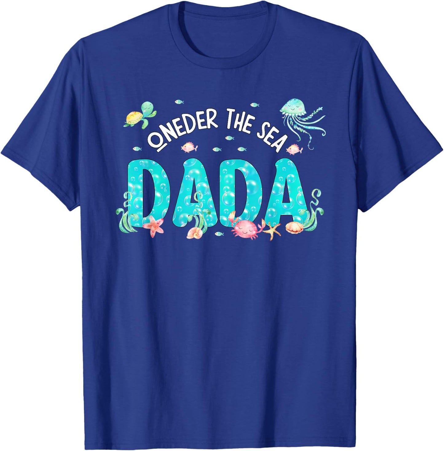 Under Sea Dada Birthday Girl Boy Matching Family Party T-Shirt - T-Shirt | Royal