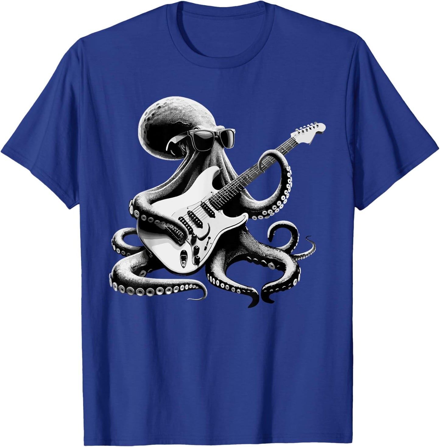 Guitar Octopus Novelty Rock Music Band Concert Funny Guitar T-Shirt - T-Shirt | Royal