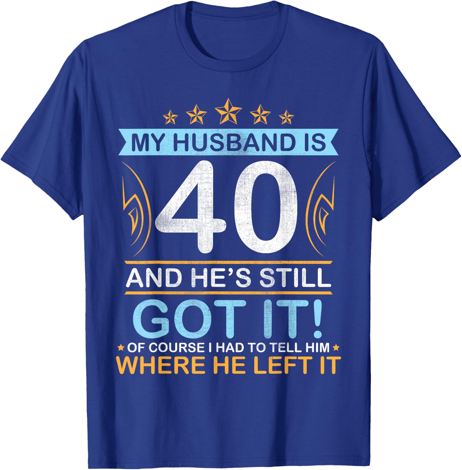 Happy Birthday My Husband Is 40 Years And He's Still Got It T-Shirt - T-Shirt | Royal
