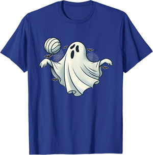 Funny Ghost Volleyball player Halloween Costume men boy kids T-Shirt - T-Shirt | Royal