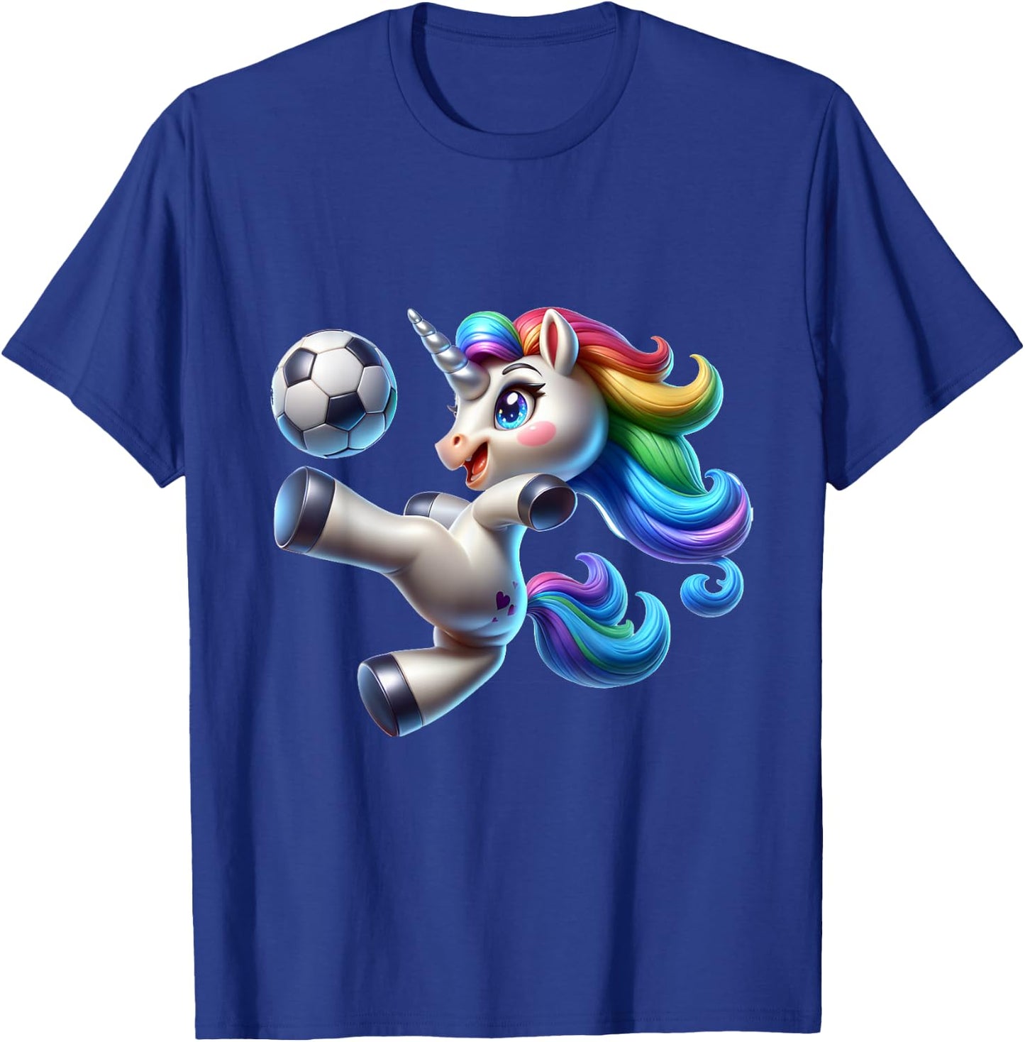 Cute Soccer Player Unicorn T-Shirt - T-Shirt | Royal