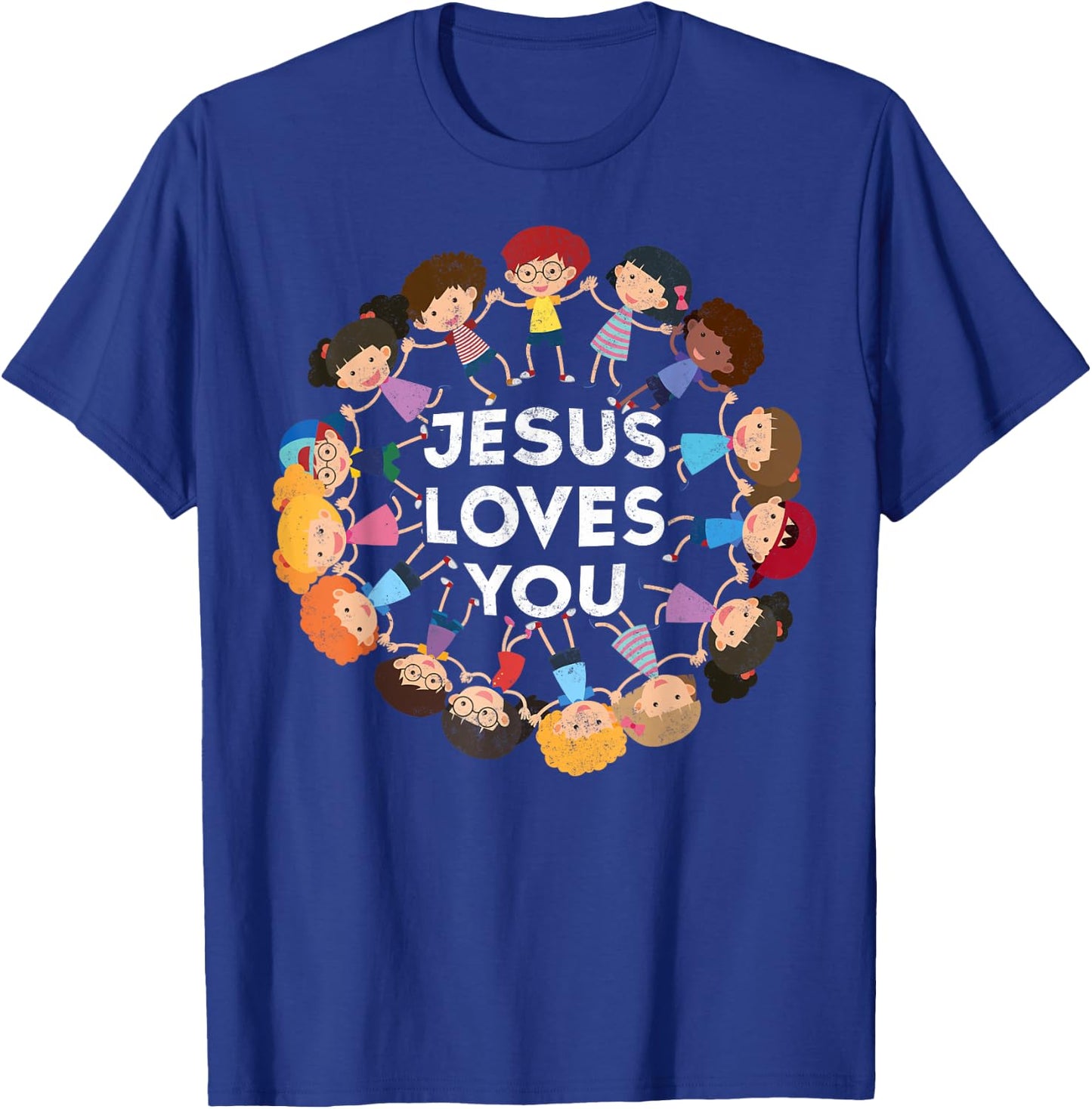 Jesus Loves You Christian Kids Jesus Christ Bible Lover T-Shirt - T-Shirt | Royal