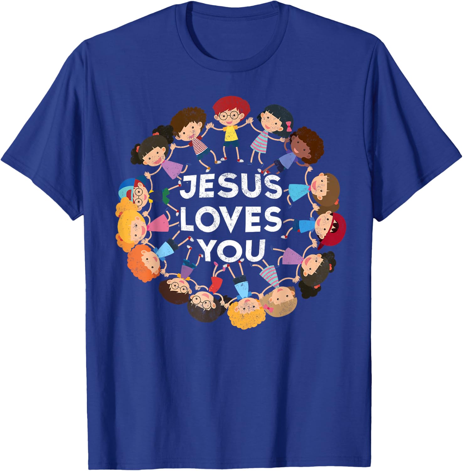 Jesus Loves You Christian Kids Jesus Christ Bible Lover T-Shirt - T-Shirt | Royal