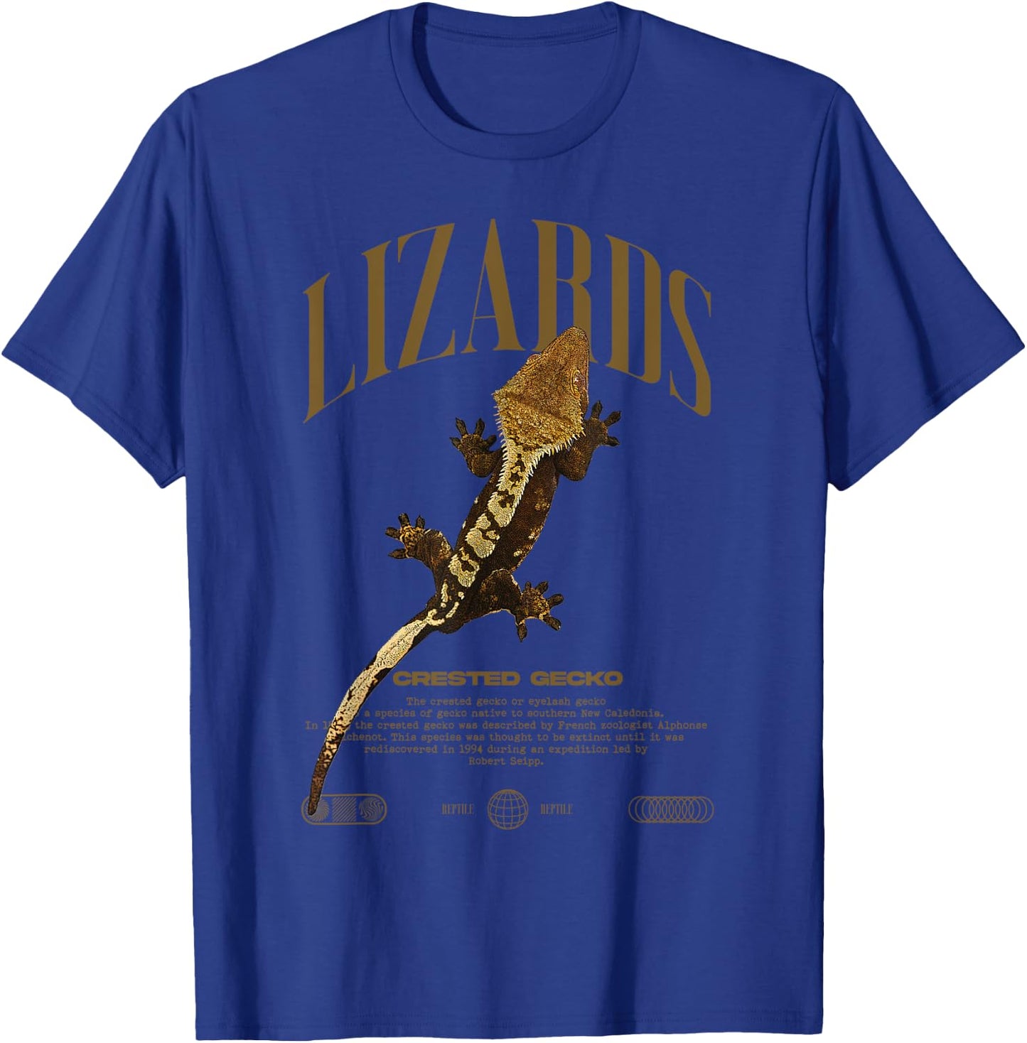 Crested Gecko Streetwear Lizard Keeper T-Shirt - T-Shirt | Royal