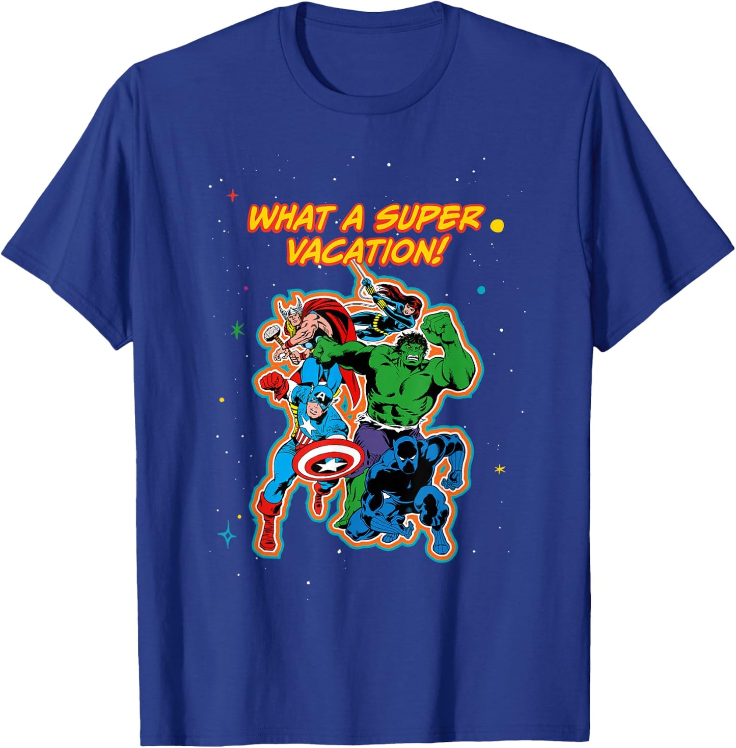 Marvel Avengers Family Matching Trip What a Super Vacation T-Shirt - T-Shirt | Royal