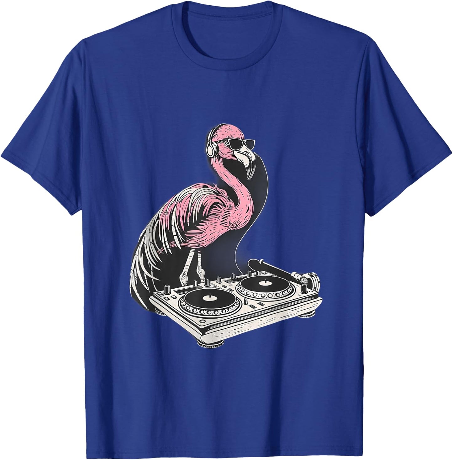 DJ Flamingo Bird Turntable DJ Flamingo Dance Music Techno T-Shirt - T-Shirt | Royal