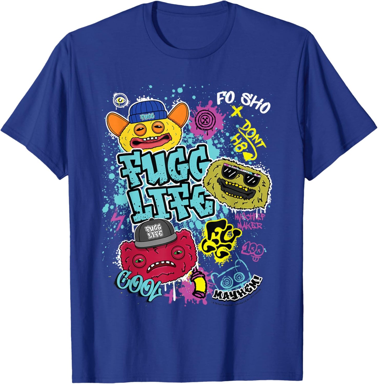 Fugg Life Grin Grin Count Underoo Mcgoo & Wide Eyed Weirdo T-Shirt - T-Shirt | Royal