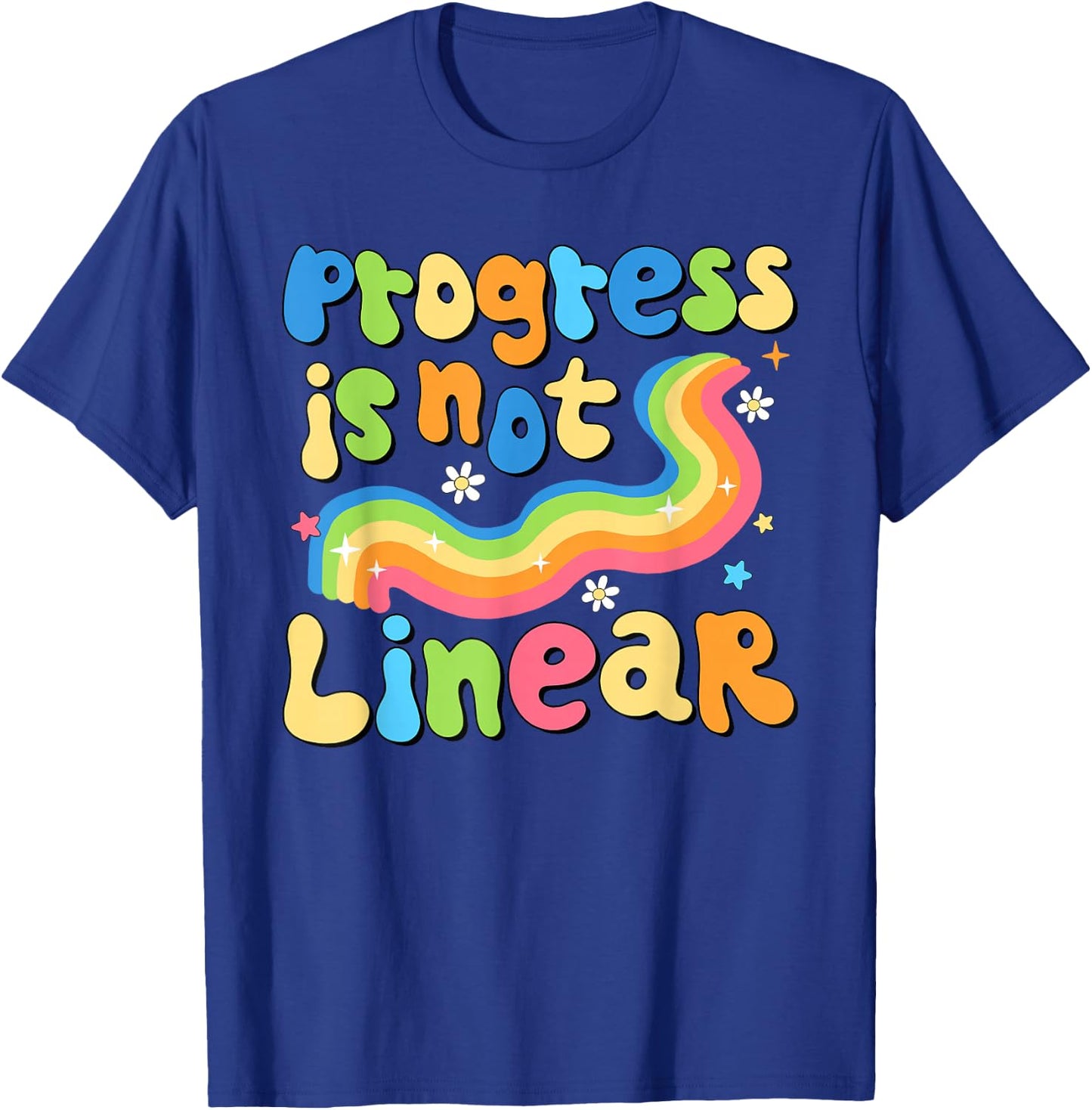 Progress Is Not Linear Groovy Special Education Teacher T-Shirt - T-Shirt | Royal