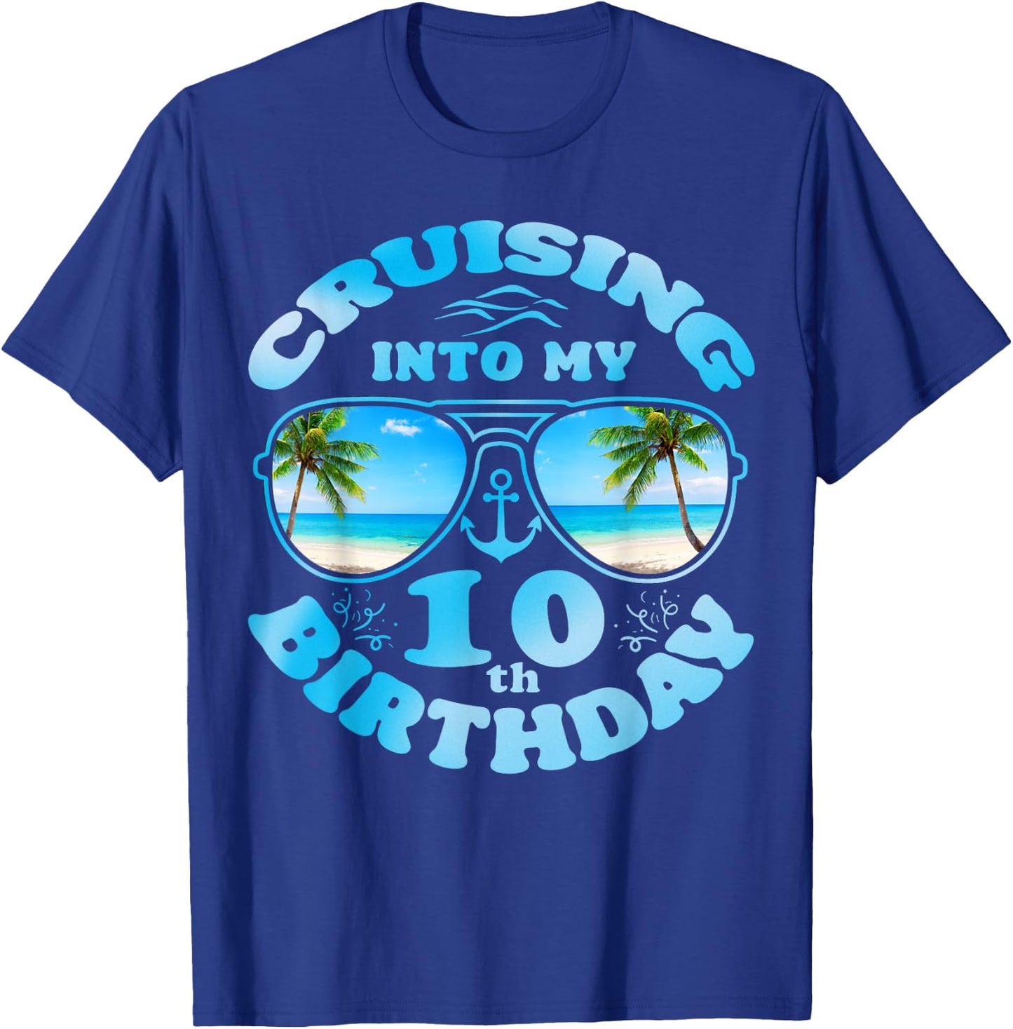 Cruising Into My 10th Birthday-Cute 10th Birthday Cruise Kid T-Shirt - T-Shirt | Royal