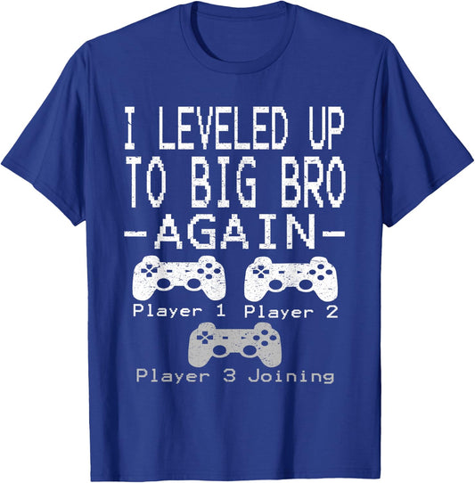 Big Brother EST 2022 Shirt I Leveled Up To Big Brother Again T-Shirt - T-Shirt | Royal