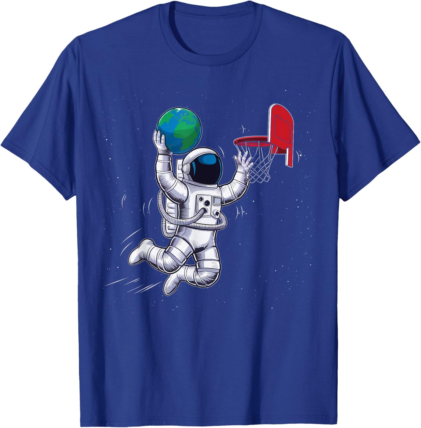 Astronaut Basketball Outer Space Planet Gifts Men Women Kids T-Shirt - T-Shirt | Royal
