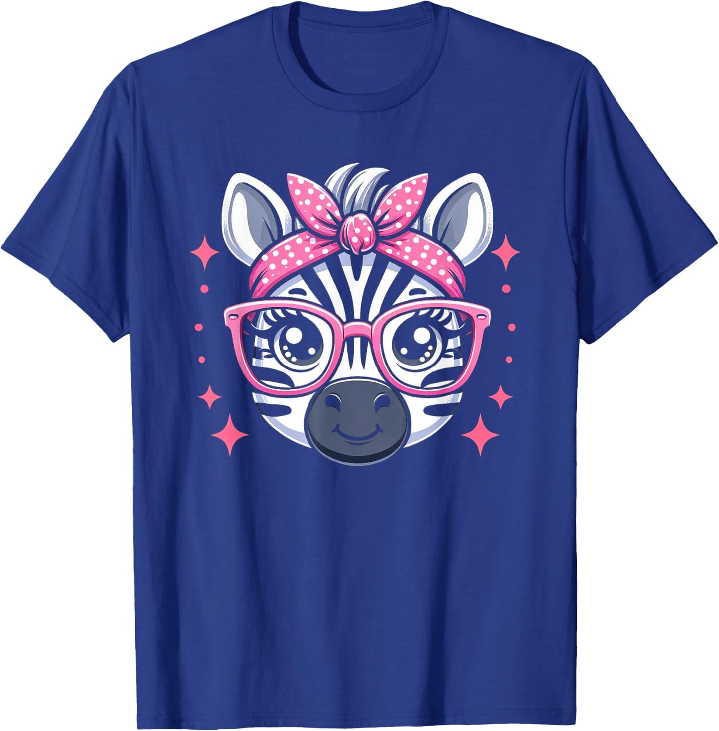 Zebra Pink Bandana Glasses T-Shirt - T-Shirt | Royal