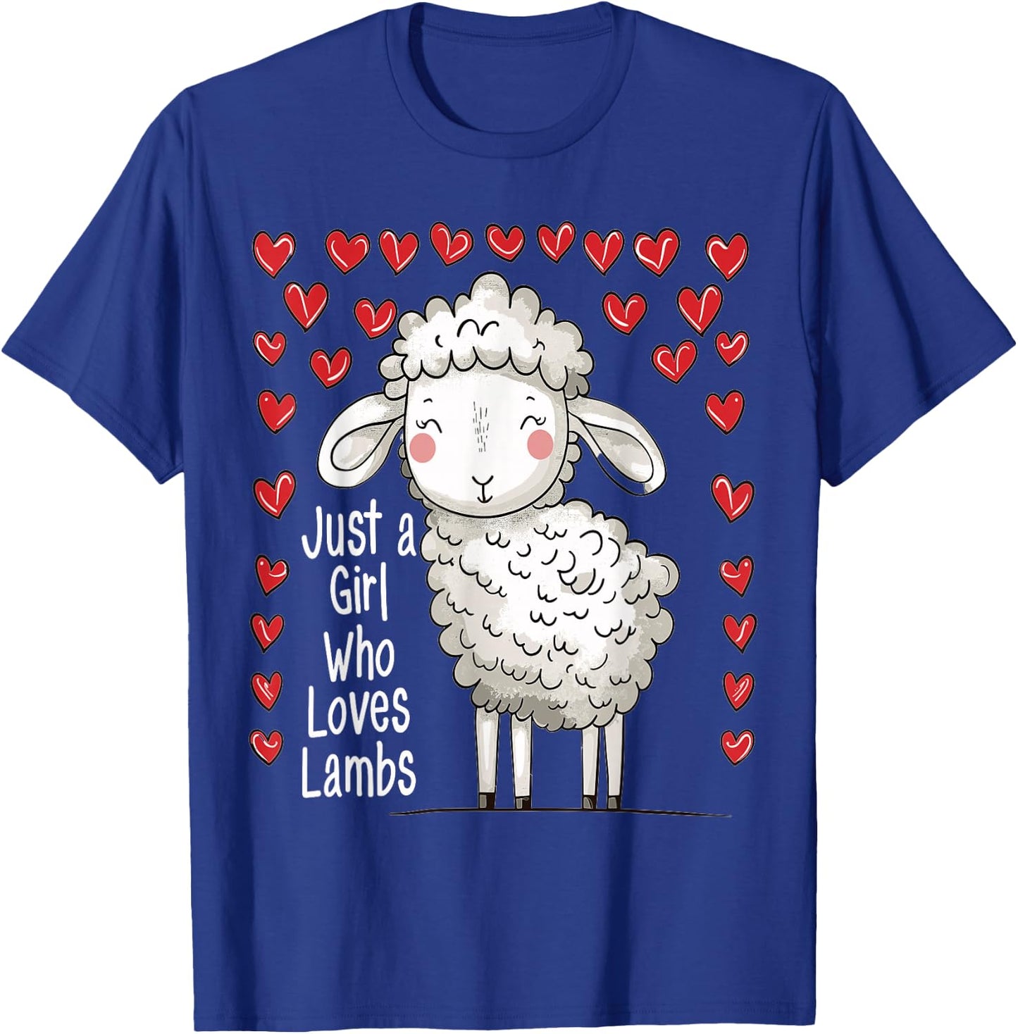 Cute Lamb Lovers Gift Girls Just A Girl Who Loves Lambs T-Shirt - T-Shirt | Royal