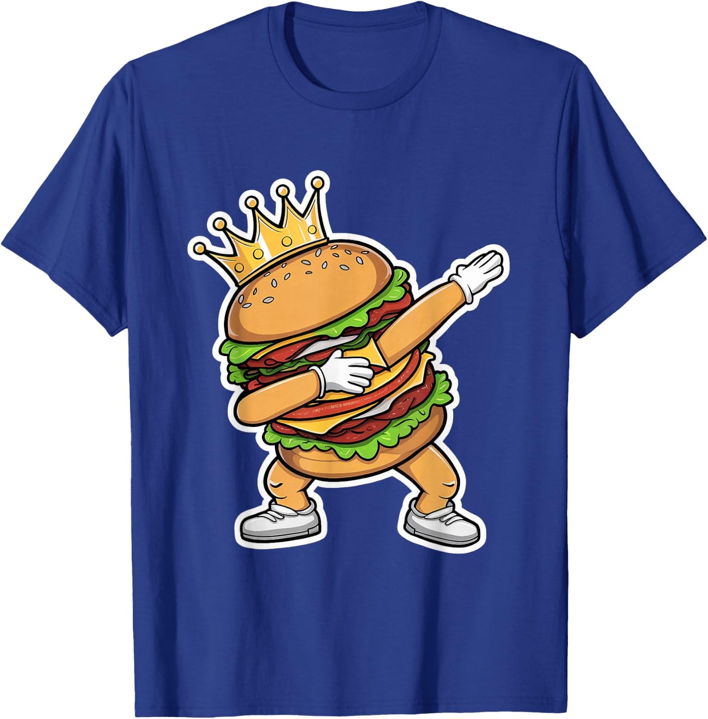 King of Burger Dab Dancing Funny Hamburger T-Shirt - T-Shirt | Royal